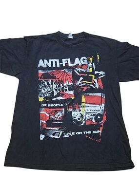 Anti Flag Band Shirt The People Or The Gun Punk Rock Tee Alstyle Large